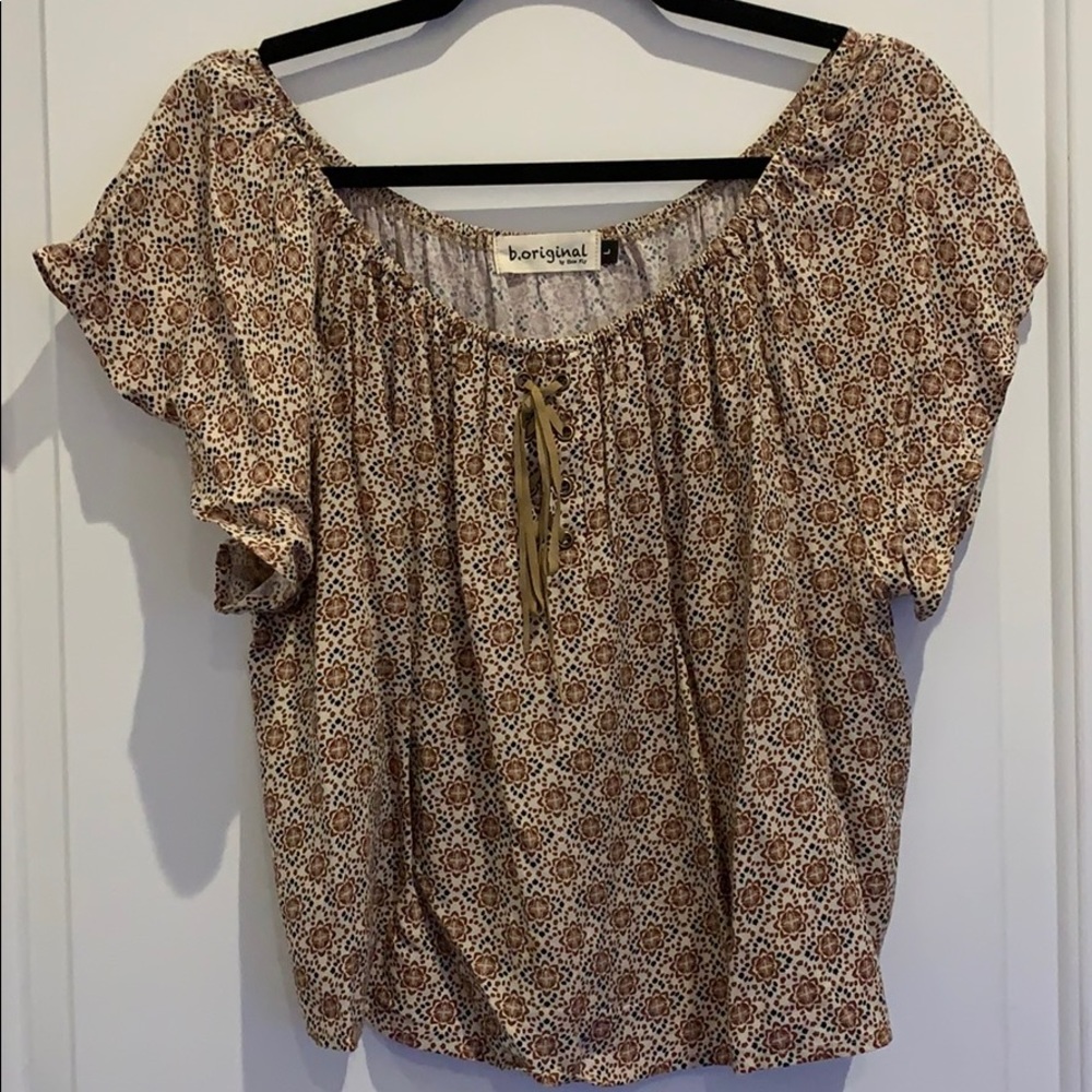 Patterned Off the Shoulder Top